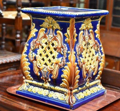 Lot 491 - Majolica jardiniere stand