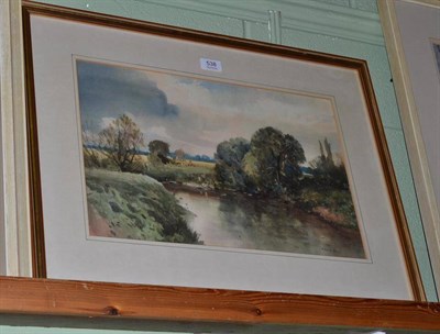 Lot 538 - J* Barrie Haste (20th Century), ";River Nidd Nr, York"; , signed, watercolour, 30cm by 36.5cm