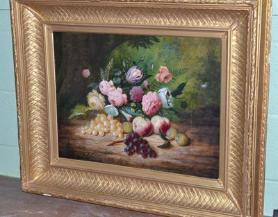 Lot 551 - J Lecosty - Still life of flowers, signed and dated 1866, oil on canvas