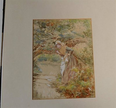 Lot 572 - Attributed to Walter Duncan (fl.1880 -1910) ";No Hiding Place"; signed and dated 1910, watercolour