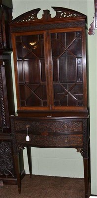 Lot 598 - An Edwardian mahogany Chippendale style display cabinet