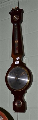 Lot 601 - A modern mahogany banjo barometer