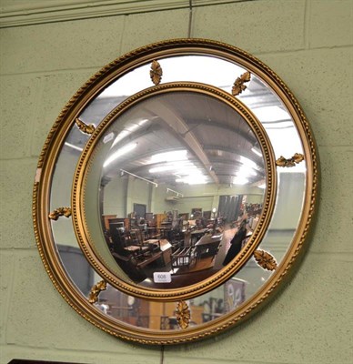 Lot 608 - Gilt circular convex mirror