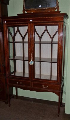 Lot 612 - An Edwardian style inlaid mahogany display cabinet