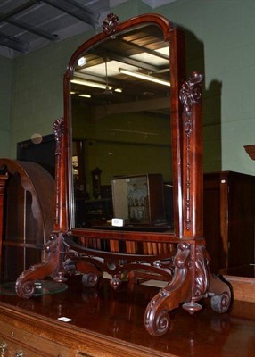 Lot 638 - A William IV mahogany dressing table mirror