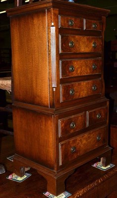 Lot 649 - Reproduction walnut miniature chest on chest