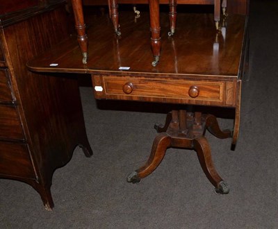 Lot 673 - A George IV mahogany, crossbanded, boxwood and ebony strung Pembroke table, 2nd quarter 19th...