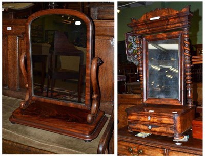 Lot 675 - Two mahogany toilet mirrors