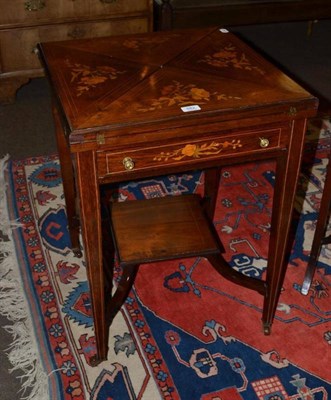 Lot 682 - Edwardian rosewood and marquetry envelope card table