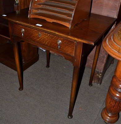 Lot 688 - George III style oak lowboy fitted with one drawer