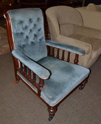 Lot 698 - A Victorian mahogany open armchair