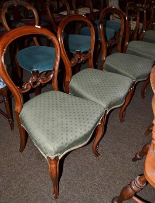 Lot 716 - A set of six Victorian rosewood balloon back salon chairs