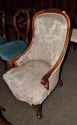 Lot 718 - A Victorian rosewood framed easy chair