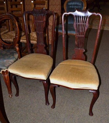 Lot 720 - A pair of mahogany salon chairs