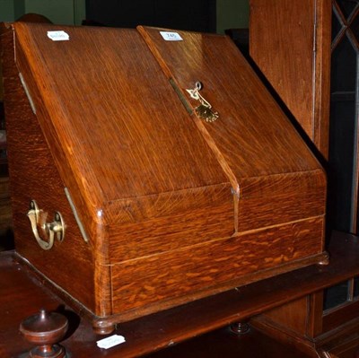 Lot 745 - Late Victorian oak correspondence chest