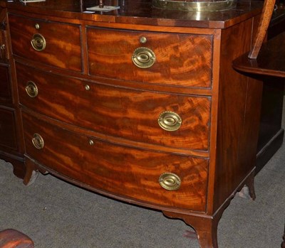 Lot 750 - George III mahogany bow front chest of drawers