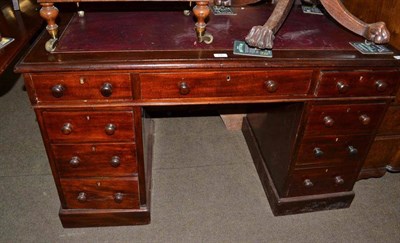 Lot 756 - A Victorian small mahogany double pedestal desk