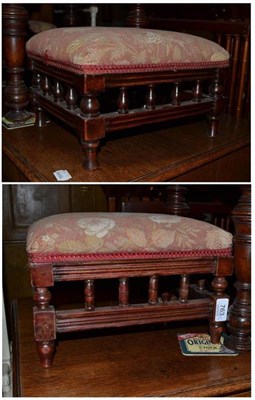 Lot 763 - A pair of Edwardian footstools with overstuffed seats