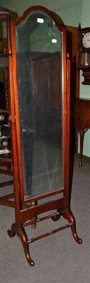 Lot 766 - Reproduction mahogany cheval mirror