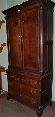 Lot 789 - Oak cupboard on chest