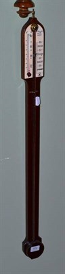 Lot 804 - A mahogany stick barometer with exposed tube, Comitti and Son, London