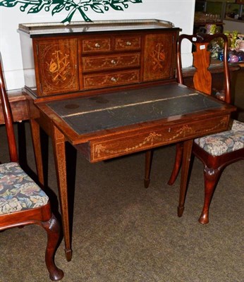 Lot 806 - Edwardian inlaid mahogany writing table