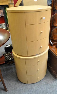 Lot 832 - Two modern oval bedside cabinets