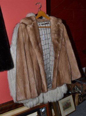 Lot 835 - White fox fur jacket and light mink jacket with scalloped edge (2)