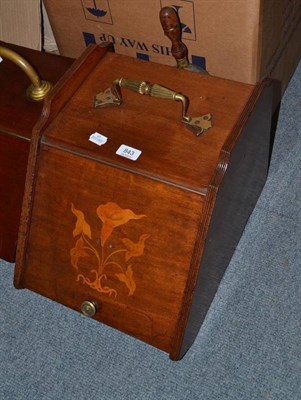 Lot 843 - Edwardian walnut coal purdonium