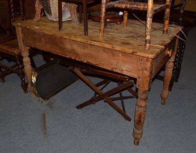 Lot 869 - Victorian deal top kitchen table