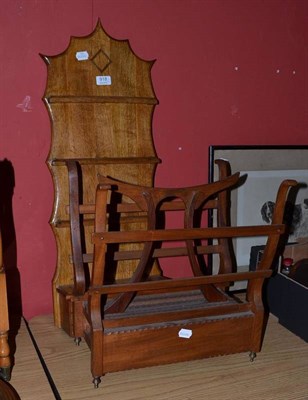 Lot 918 - An oak spoon rack and a Canterbury of recent date