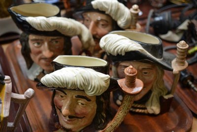 Lot 8A - Four Royal Doulton character jugs, 'Porthos' D6440, 'Atmos' D6452, 'Aramis' D6441 and...