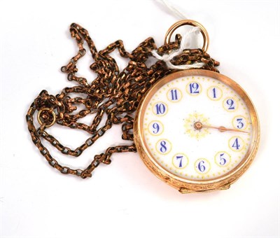 Lot 17 - A pocket watch stamped ";K14"; on chain