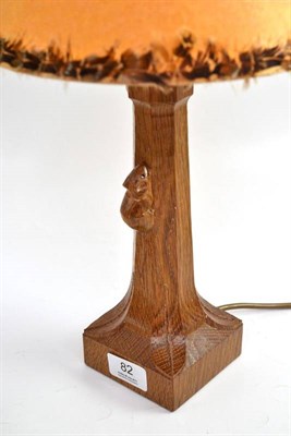 Lot 82 - A Robert 'Mouseman' Thompson oak table lamp