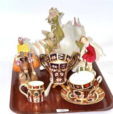 Lot 83 - Royal Worcester Playmates, Beswick figure on a donkey, Royal Dux style centrepiece and Royal...