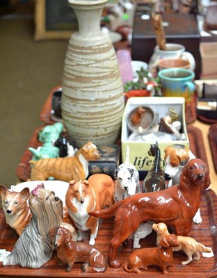 Lot 88 - A collection of decorative ceramics including Beswick, studio pottery, Worcester, Wade, pastel of a