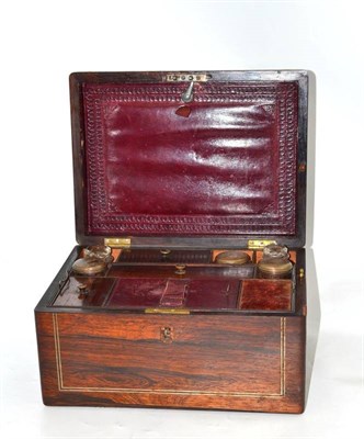 Lot 92 - Victorian rosewood travel box