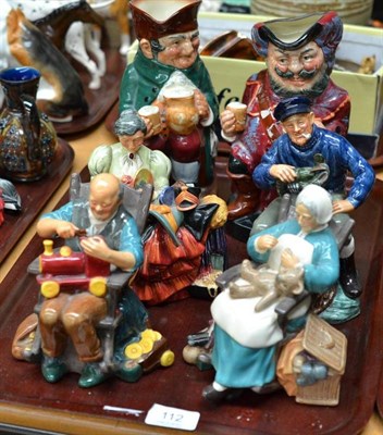 Lot 112 - Six Doulton figures, Nanny HN2221, The Toy Maker HN2250, The Lobster Man HN2317, The Wardrobe...