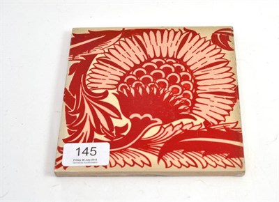 Lot 145 - William de Morgan BBB ruby lustre tile (unmarked)