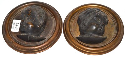 Lot 146 - A pair of 19th century bronze busts