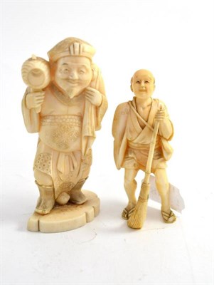 Lot 168 - Two early 20th century carved ivory figures