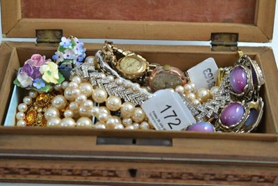 Lot 172 - Costume jewellery and two 9ct gold lady's wristwatches