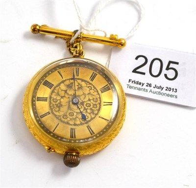 Lot 205 - Pocket watch stamped '18K', Thos Russell & Son, Liverpool