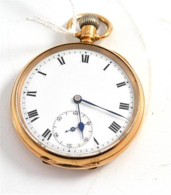 Lot 213 - An open faced 9ct gold pocket watch