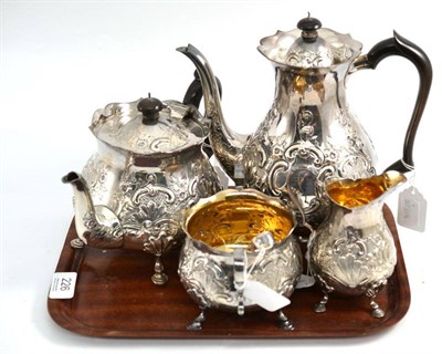 Lot 226 - A four piece silver teaset