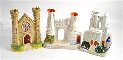 Lot 233 - Twin-turreted Staffordshire castle, chapel and two others