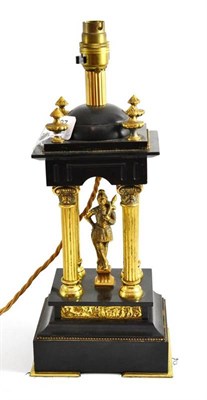 Lot 237 - Black slate table lamp