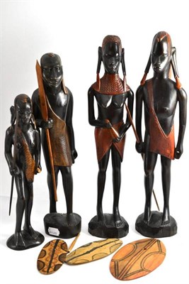 Lot 241 - Four African carved wood figures