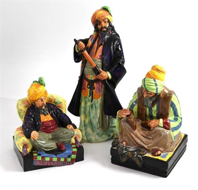 Lot 255 - Three Royal Doulton figures Abdullah HN2104, Cobbler HN1706, Blue Beard HN2105