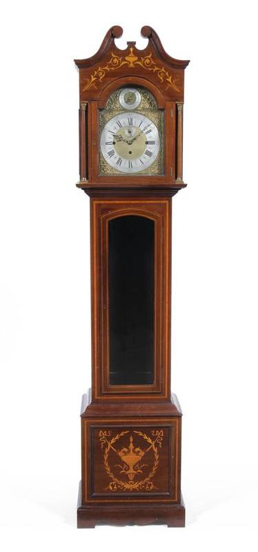 Lot 940 - A Mahogany Inlaid Chiming Longcase Clock,